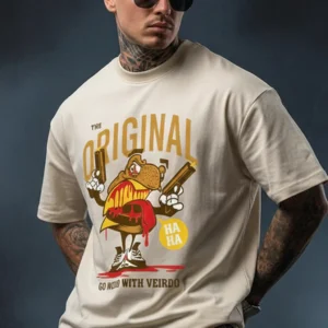 Men Printed Polo Collar Cotton Oversized Tshirt